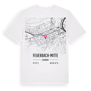 Feuerbach-Mitte karta t-shirt – ekologisk bomull t-shirt från Pinshirt
