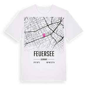 Feuersee karta t-shirt – ekologisk bomull t-shirt från Pinshirt
