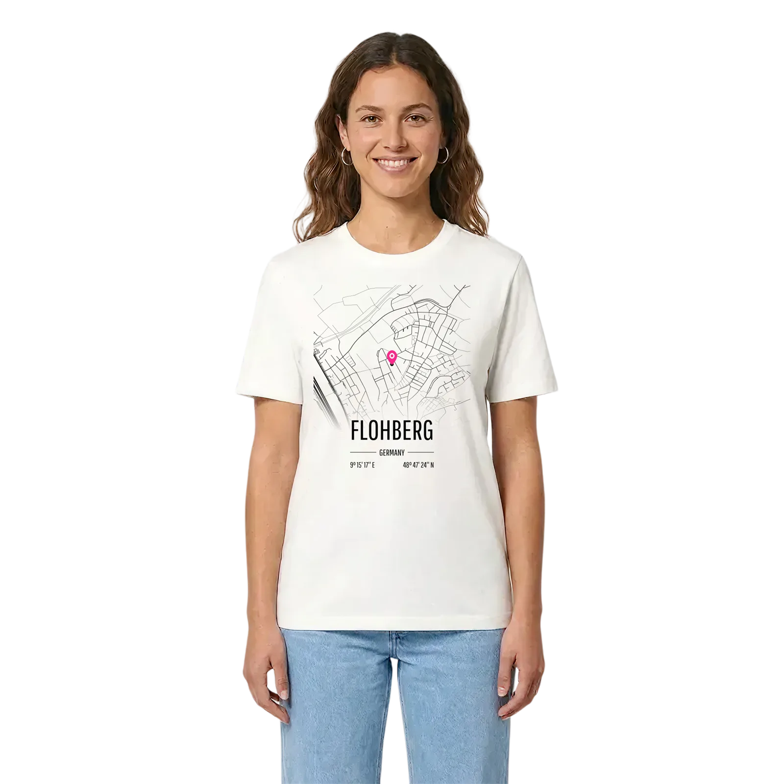 Flohberg karta t-shirt – White, i miljö