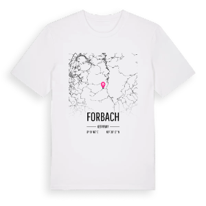 Forbach karta t-shirt – ekologisk bomull t-shirt från Pinshirt
