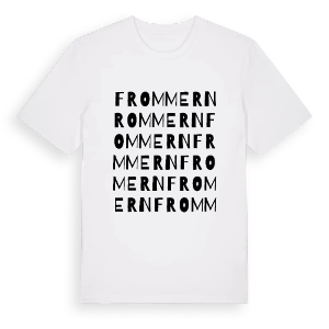 Frommern ordlek t-shirt – ekologisk bomull t-shirt från Pinshirt