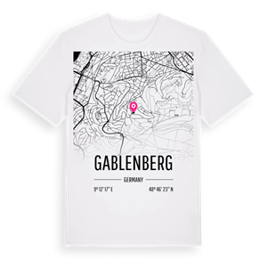 Gablenberg karta t-shirt – ekologisk bomull t-shirt från Pinshirt