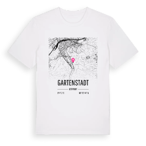 Gartenstadt karta t-shirt – ekologisk bomull t-shirt från Pinshirt