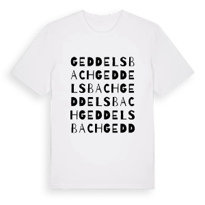 Geddelsbach ordlek t-shirt – ekologisk bomull t-shirt från Pinshirt