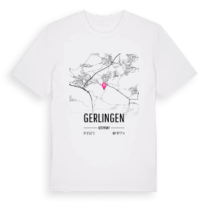Gerlingen karta t-shirt – ekologisk bomull t-shirt från Pinshirt