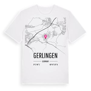 Gerlingen karta t-shirt – ekologisk bomull t-shirt från Pinshirt