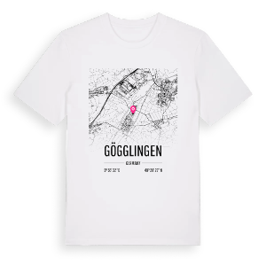 Gögglingen karta t-shirt – ekologisk bomull t-shirt från Pinshirt