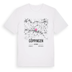 Göppingen karta t-shirt – ekologisk bomull t-shirt från Pinshirt