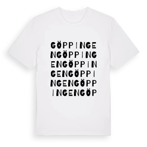 Göppingen ordlek t-shirt – ekologisk bomull t-shirt från Pinshirt