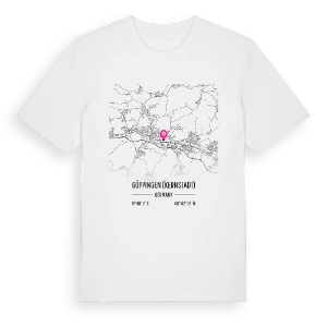 Göppingen (Kernstadt) karta t-shirt – ekologisk bomull t-shirt från Pinshirt