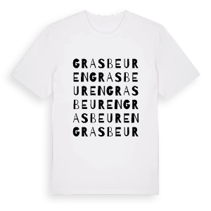 Grasbeuren ordlek t-shirt – ekologisk bomull t-shirt från Pinshirt