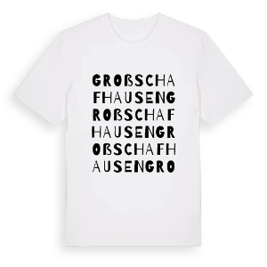 Großschafhausen ordlek t-shirt – ekologisk bomull t-shirt från Pinshirt