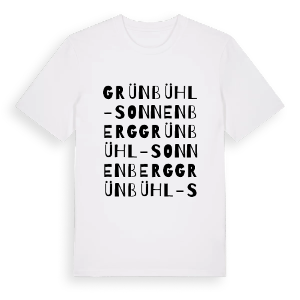 Grünbühl-Sonnenberg ordlek t-shirt – ekologisk bomull t-shirt från Pinshirt