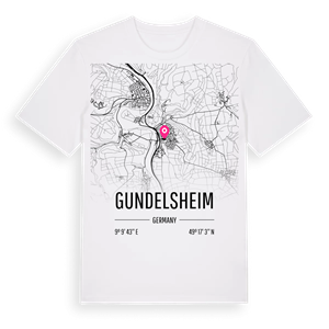 Gundelsheim karta t-shirt – ekologisk bomull t-shirt från Pinshirt