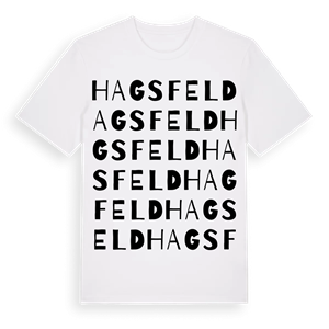 Hagsfeld ordlek t-shirt – ekologisk bomull t-shirt från Pinshirt