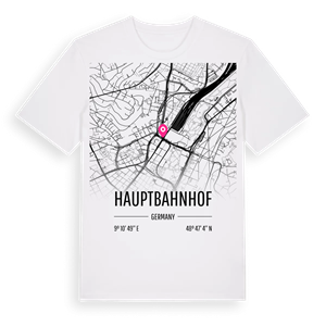 Hauptbahnhof karta t-shirt – ekologisk bomull t-shirt från Pinshirt