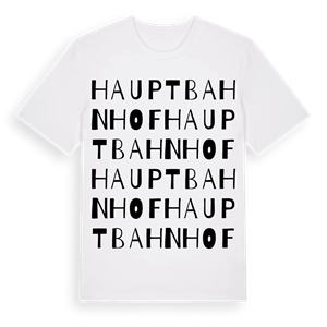 Hauptbahnhof ordlek t-shirt – ekologisk bomull t-shirt från Pinshirt