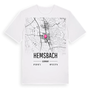 Hemsbach karta t-shirt – ekologisk bomull t-shirt från Pinshirt