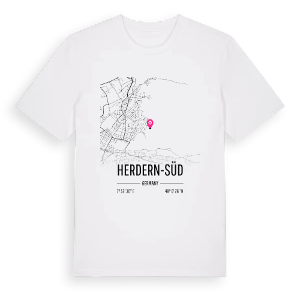 Herdern-Süd karta t-shirt – ekologisk bomull t-shirt från Pinshirt