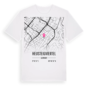 Heusteigviertel karta t-shirt – ekologisk bomull t-shirt från Pinshirt