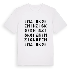 Inzigkofen ordlek t-shirt – ekologisk bomull t-shirt från Pinshirt