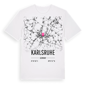 Karlsruhe karta t-shirt – ekologisk bomull t-shirt från Pinshirt
