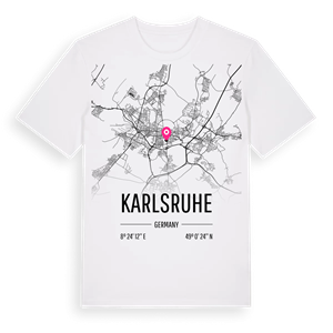 Karlsruhe karta t-shirt – ekologisk bomull t-shirt från Pinshirt