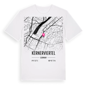 Kernerviertel karta t-shirt – ekologisk bomull t-shirt från Pinshirt