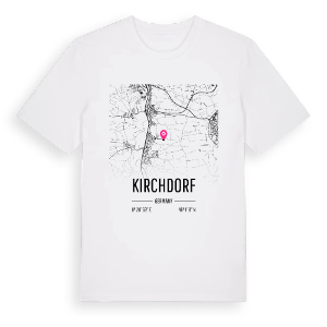 Kirchdorf karta t-shirt – ekologisk bomull t-shirt från Pinshirt