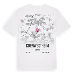 Kornwestheim karta t-shirt – ekologisk bomull t-shirt från Pinshirt