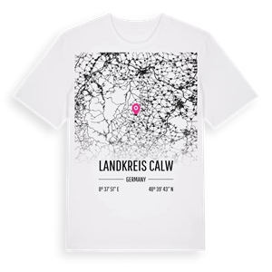 Landkreis Calw karta t-shirt – ekologisk bomull t-shirt från Pinshirt