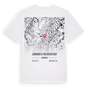 Landkreis Freudenstadt karta t-shirt – ekologisk bomull t-shirt från Pinshirt