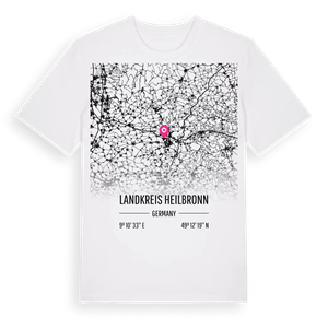 Landkreis Heilbronn karta t-shirt – ekologisk bomull t-shirt från Pinshirt