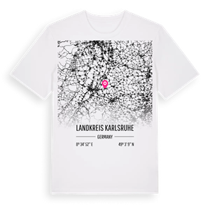 Landkreis Karlsruhe karta t-shirt – ekologisk bomull t-shirt från Pinshirt