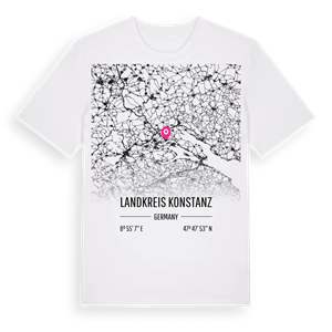 Landkreis Konstanz karta t-shirt – ekologisk bomull t-shirt från Pinshirt