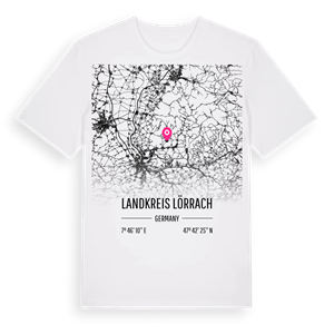 Landkreis Lörrach karta t-shirt – ekologisk bomull t-shirt från Pinshirt