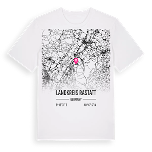 Landkreis Rastatt karta t-shirt – ekologisk bomull t-shirt från Pinshirt