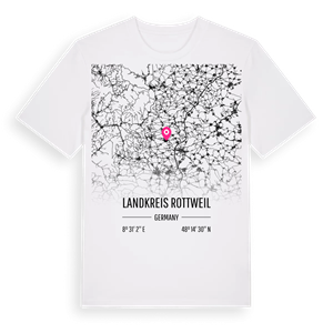 Landkreis Rottweil karta t-shirt – ekologisk bomull t-shirt från Pinshirt