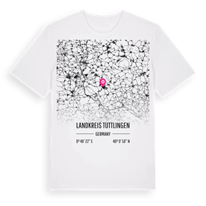 Landkreis Tuttlingen karta t-shirt – ekologisk bomull t-shirt från Pinshirt