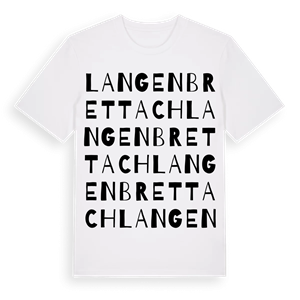 Langenbrettach ordlek t-shirt – ekologisk bomull t-shirt från Pinshirt