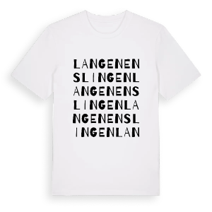 Langenenslingen ordlek t-shirt – ekologisk bomull t-shirt från Pinshirt