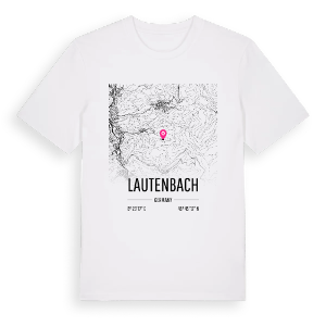 Lautenbach karta t-shirt – ekologisk bomull t-shirt från Pinshirt