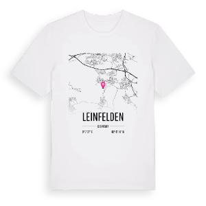 Leinfelden karta t-shirt – ekologisk bomull t-shirt från Pinshirt