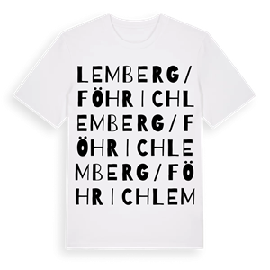 Lemberg/Föhrich ordlek t-shirt – ekologisk bomull t-shirt från Pinshirt