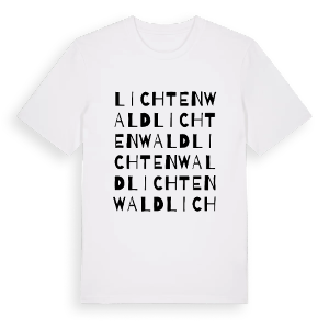 Lichtenwald ordlek t-shirt – ekologisk bomull t-shirt från Pinshirt