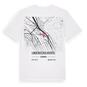 Lindenschulviertel karta t-shirt – ekologisk bomull t-shirt från Pinshirt