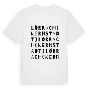 Lörrach (Kernstadt) ordlek t-shirt – ekologisk bomull t-shirt från Pinshirt