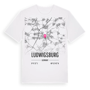 Ludwigsburg karta t-shirt – ekologisk bomull t-shirt från Pinshirt