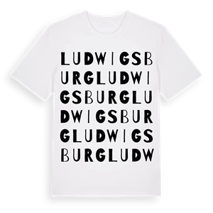 Ludwigsburg ordlek t-shirt – ekologisk bomull t-shirt från Pinshirt