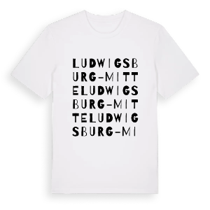 Ludwigsburg-Mitte ordlek t-shirt – ekologisk bomull t-shirt från Pinshirt